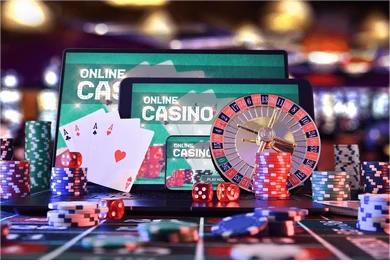 Ilustrasi meja baccarat live casino dengan interface taruhan online