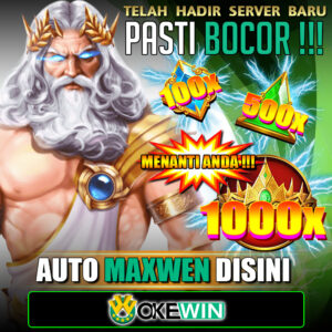 Logo dan maskot OKEWİN, menampilkan sosok dewa laut kuat dengan trisula,